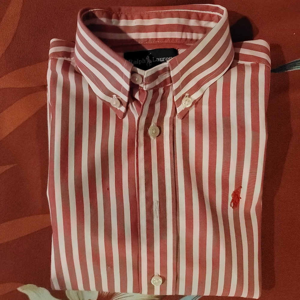 Ralph lauren toddler boy striped shirt (4t red)